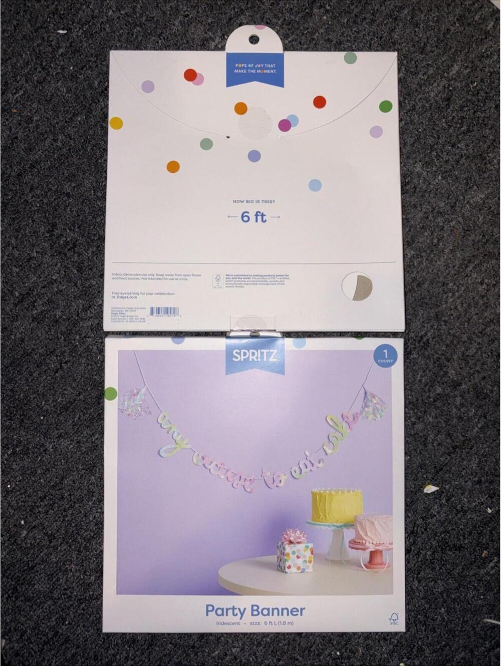 Lot Of (2) Spritz Party Banners “Excuse To Eat Cake” New 6ft